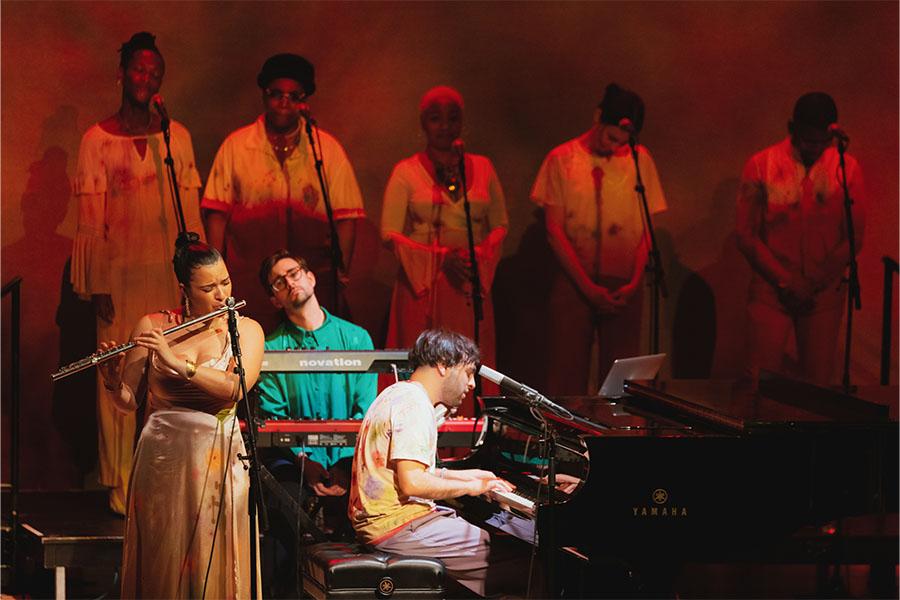 Samora Pinderhughes and Friends performing on stage