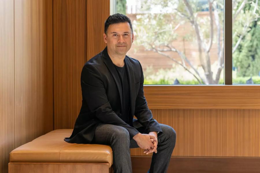 Edgar Miramontes, CAP UCLA's new Executive and Artistic Director smiles and poses for photo