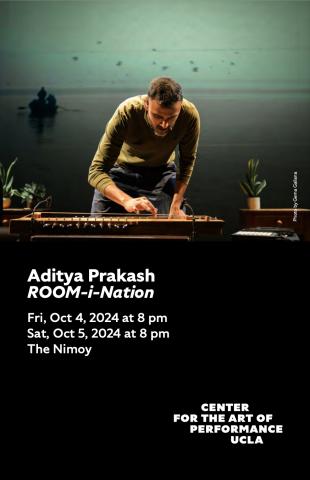 Program cover for Aditya Prakash featuring image of Aditya performing on stage