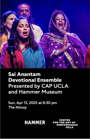 Program cover for Sai Anantam Devotional Ensemble, featuring members of the ensemble performing on stage